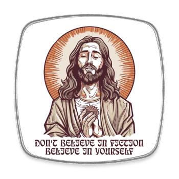 Messias Jesus Guru Typ: Fiktion Spruch - Viereckiger Kühlschrankmagnet - Weiß - Vorne