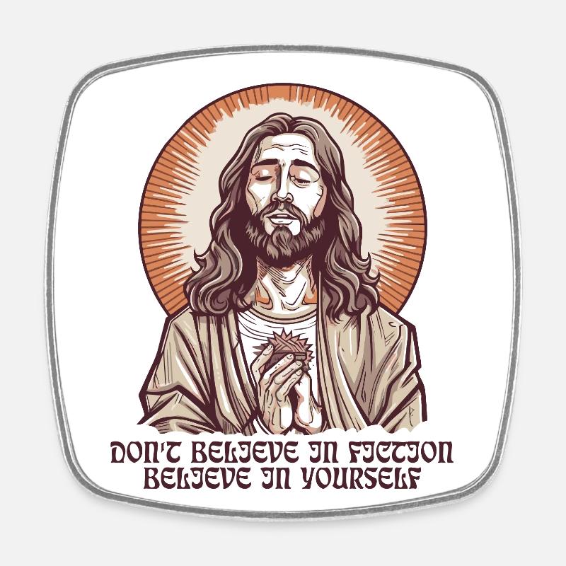 Messiah Jesus Guru Type: Fiction Saying - Square fridge magnet - white