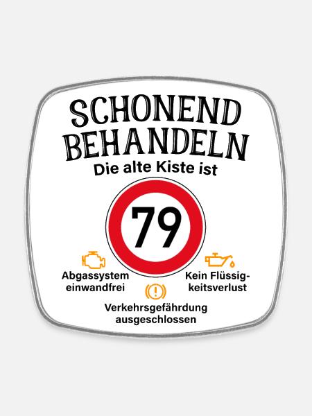 79. Geburtstag Schonend Behandeln 79 Alte Kiste 79 - Viereckiger Kühlschrankmagnet - Weiß