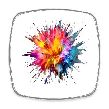Color Splash für Männer und Frauen - Viereckiger Kühlschrankmagnet - Weiß - Vorne