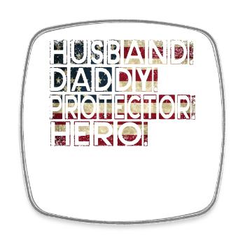 Ehemann Daddy Beschützer Held Vatertag - Viereckiger Kühlschrankmagnet - Weiß - Vorne