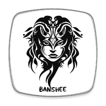 Femme symbole tribal : Banshee - Magnet carré - blanc - Devant
