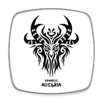 Stammessymbol Österreich: Krampus - Viereckiger Kühlschrankmagnet - Weiß - Vorne