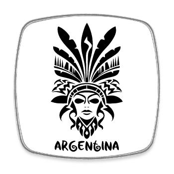 Tribal symbols of the indigenous peoples of Argentina - Square fridge magnet - white - Front