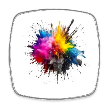 Color Splash für Männer und Frauen - Viereckiger Kühlschrankmagnet - Weiß - Vorne