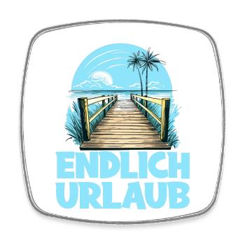 Urlaubsbereit Urlaub für einen Strandurlaub - Viereckiger Kühlschrankmagnet - Weiß - Vorne