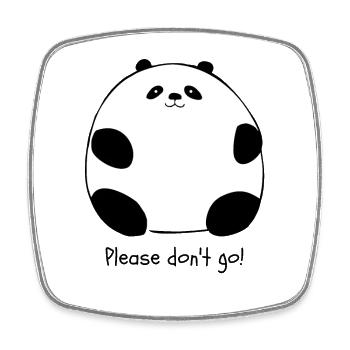 Bitte geh nicht – Dicker Panda - Viereckiger Kühlschrankmagnet - Weiß - Vorne