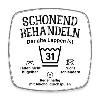 31. Geburtstag Schonend Behandeln Alte Lappen 31 - Viereckiger Kühlschrankmagnet - Weiß - Vorne