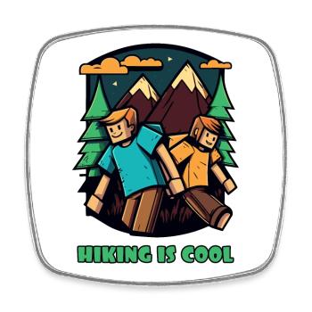 Wir lieben Wandern – Wandern ist cool - Viereckiger Kühlschrankmagnet - Weiß - Vorne