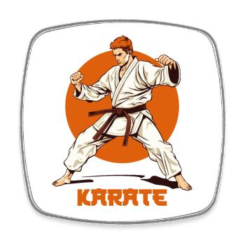 Karaté - Magnet carré - blanc - Devant