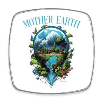 Respektier Muttererde Unseren Planeten Natur - Viereckiger Kühlschrankmagnet - Weiß - Vorne
