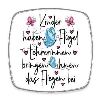 Kinder haben Flügel Fliegen Grundschule Lehrerin - Viereckiger Kühlschrankmagnet - Weiß - Vorne