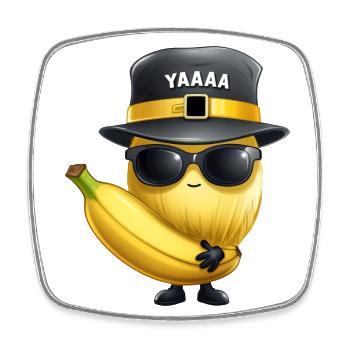 Melon, melon miel et banane avec chapeau et verres - Magnet carré - blanc - Devant