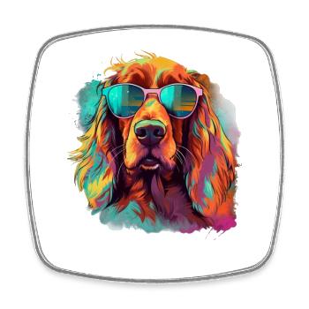 Irish Red Setter Hund Hunderasse - Viereckiger Kühlschrankmagnet - Weiß - Vorne
