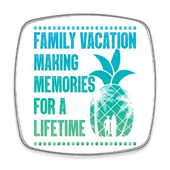 Summer holidays with the family Creating memories - Square fridge magnet - white - Front