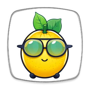 Coole Zitrone - Erfrischende Limonaden-Design - Viereckiger Kühlschrankmagnet - Weiß - Vorne