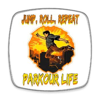 Parkour Le Parcour Freerunning Extremsport - Viereckiger Kühlschrankmagnet - Weiß - Vorne