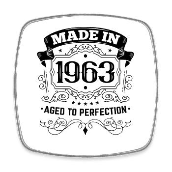 60th Birthday Born in 1963 - Made in 1963 - Square fridge magnet - white - Front