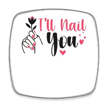 Ich Werde Dich Nageln Lustige Nailart Maniküre - Viereckiger Kühlschrankmagnet - Weiß - Vorne