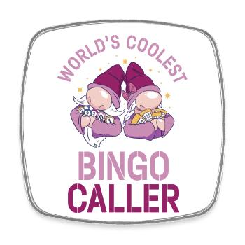 Der Coolste Bingo-anrufer Der Welt - Bingo - Viereckiger Kühlschrankmagnet - Weiß - Vorne