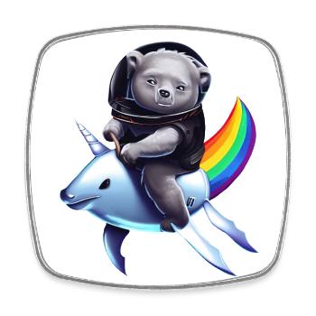 Koala Unicorn Astronaut at Rainbow Imaginative - Square fridge magnet - white - Front