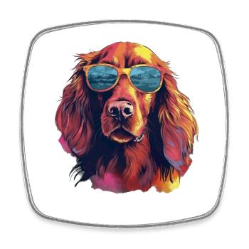 Irish Red Setter Hund Hunderasse - Viereckiger Kühlschrankmagnet - Weiß - Vorne
