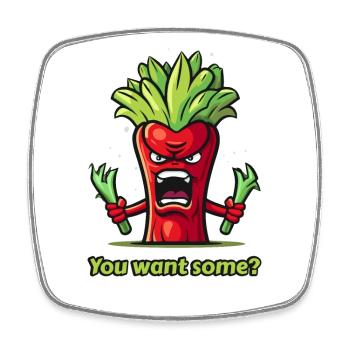 Angry red vegetables - Square fridge magnet - white - Front