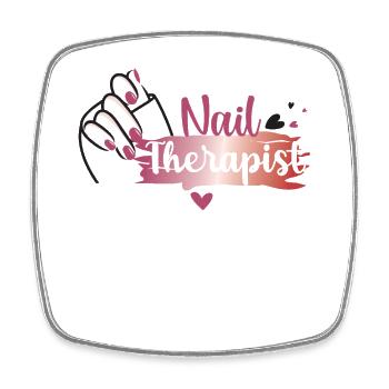 Nail Therapist Funny Nail Art Nail Tech - Square fridge magnet - white - Front