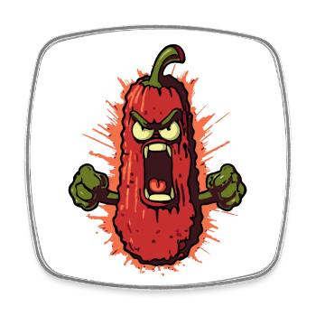 Angry vegetables - Square fridge magnet - white - Front