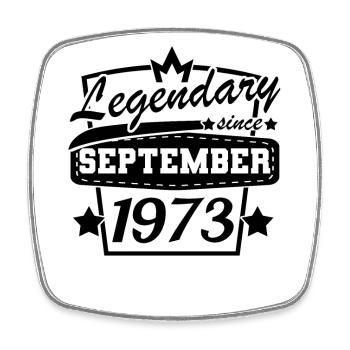 Legendary since September 1973 - Square fridge magnet - white - Front