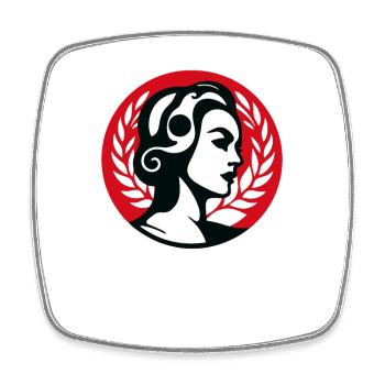 Soziales Frauen-Emblem - Viereckiger Kühlschrankmagnet - Weiß - Vorne