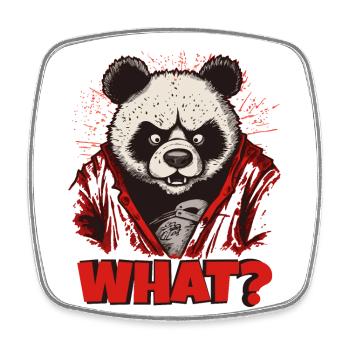 Wütender Pandabär - Viereckiger Kühlschrankmagnet - Weiß - Vorne