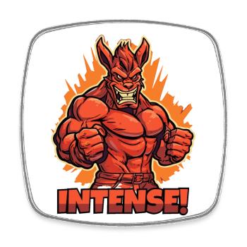 Bête musclée : Intense - Magnet carré - blanc - Devant
