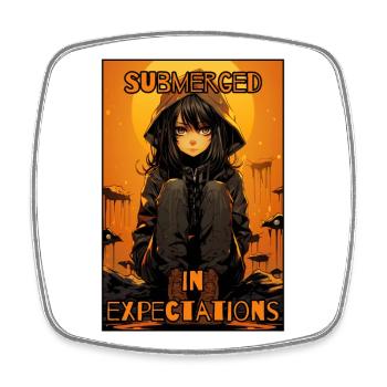 Immersion Expectations: Anime Girl - Square fridge magnet - white - Front