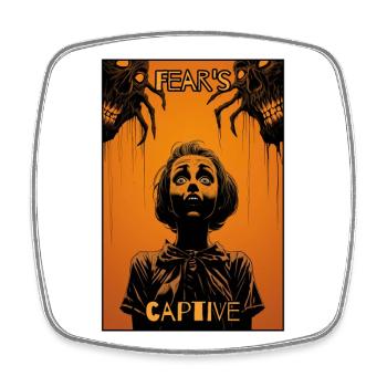 Für Horror Fans und Gefangene der Angst - Viereckiger Kühlschrankmagnet - Weiß - Vorne