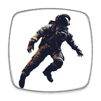 Floating Astronaut Silhouette Weightlessness - Square fridge magnet - white - Front