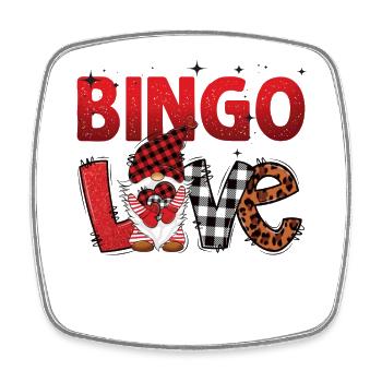 Bingo Love Leo Pattern Women Men Bingo - Viereckiger Kühlschrankmagnet - Weiß - Vorne