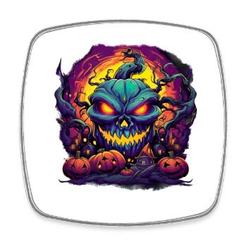 Bad Pumpkin Böser Kürbis Halloween - Viereckiger Kühlschrankmagnet - Weiß - Vorne