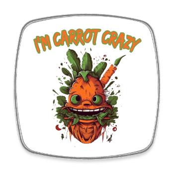I'm Carrot Crazy Karotten Möhren Mohrrübe - Viereckiger Kühlschrankmagnet - Weiß - Vorne