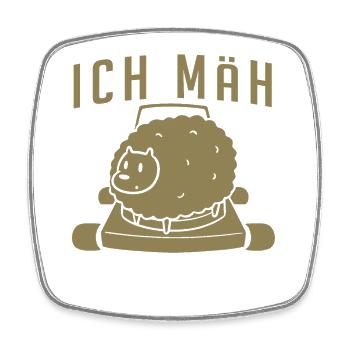Schaf Schaf Sprüche Mähen Rasenmäher - Viereckiger Kühlschrankmagnet - Weiß - Vorne