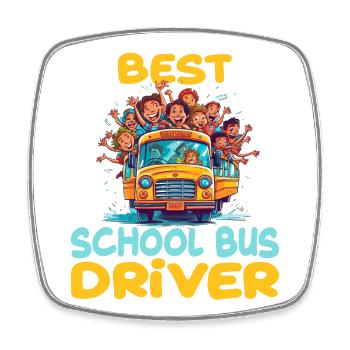 Best School Bus Driver für einen Busfahrer - Viereckiger Kühlschrankmagnet - Weiß - Vorne