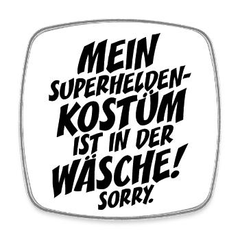 Superheld Kostüm Ist In Der Wäsche Karneval Köln - Viereckiger Kühlschrankmagnet - Weiß - Vorne