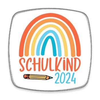 Schulkind 2024 - Viereckiger Kühlschrankmagnet - Weiß - Vorne