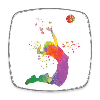 Volleyballspieler Kinder Beachvolleyball - Viereckiger Kühlschrankmagnet - Weiß - Vorne