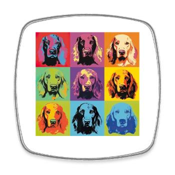 Irish Red Setter Hund Hunderasse Pop Art - Viereckiger Kühlschrankmagnet - Weiß - Vorne