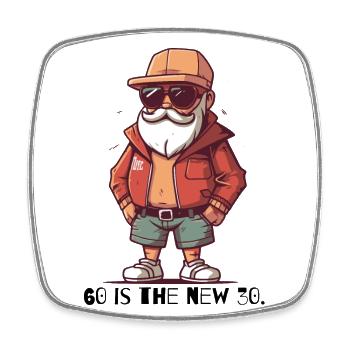 Cooler, alter Hipster: 60 ist das neue 30 - Viereckiger Kühlschrankmagnet - Weiß - Vorne