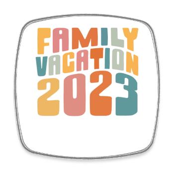 Vacances en famille 2023 Faire des souvenirs - Magnet carré - blanc - Devant