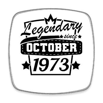Legendary since October 1973 - Square fridge magnet - white - Front