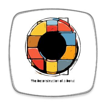 The deconstruction of a doughnut - Square fridge magnet - white - Front