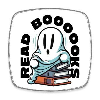 Read Books Read Booooks Bookworm Halloween Boo - Square fridge magnet - white - Front